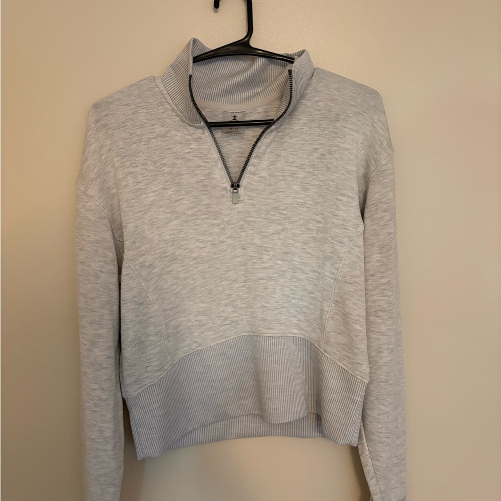 Danskin Light Gray Quarter-Zip Pullover
